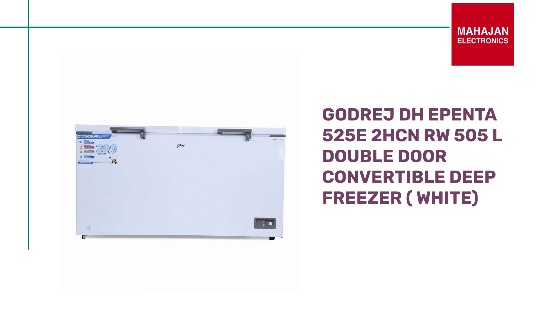 Godrej DH EPenta 525E 2HCN RW 505 L Double Door Convertible Deep Freezer ( White) by@Outfy