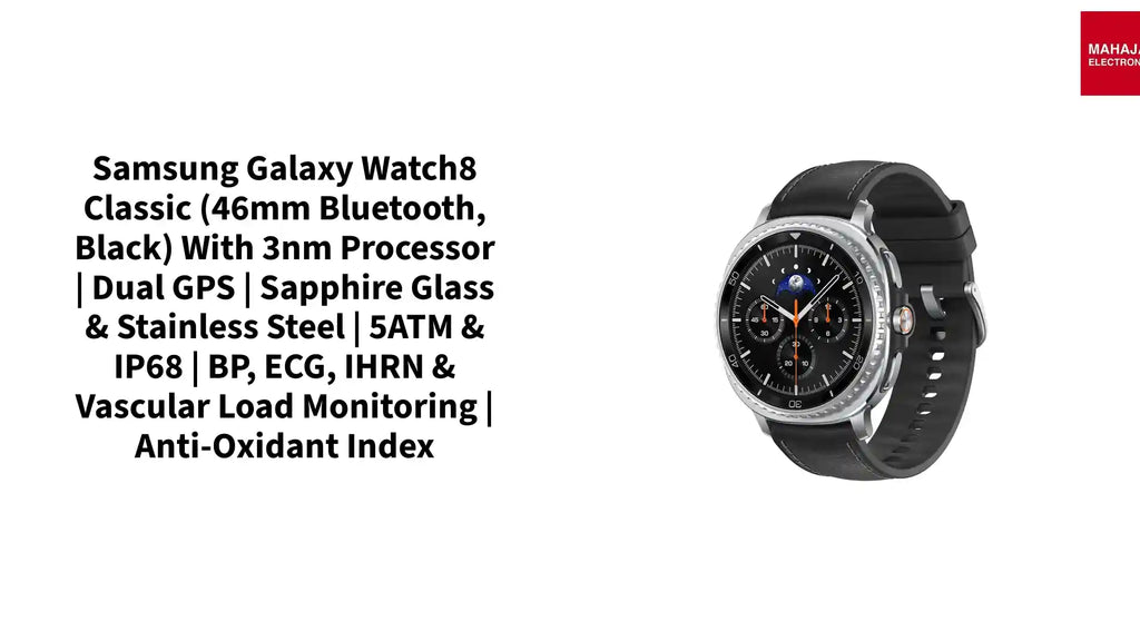 Samsung Galaxy Watch8 Classic (46mm Bluetooth, Black) with 3nm Processor | Dual GPS | Sapphire Glass & Stainless Steel | 5ATM & IP68 | BP, ECG, IHRN & Vascular Load Monitoring | Anti-oxidant Index by@Outfy