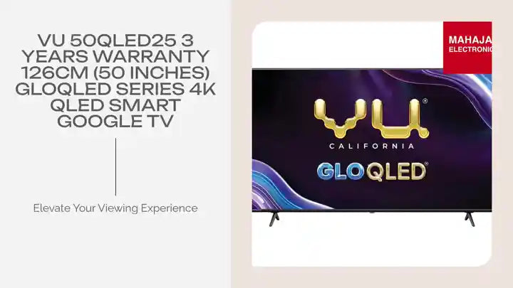 Vu 50QLED25 3 Years Warranty 126cm (50 inches) GloQLED Series 4K QLED Smart Google TV by@Outfy