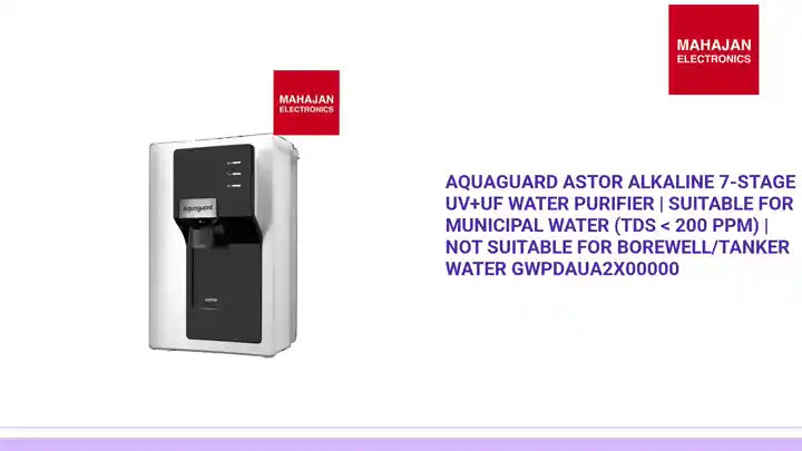 Aquaguard Astor Alkaline 7-Stage UV+UF Water Purifier | Suitable for Municipal Water (TDS < 200 ppm) | Not Suitable for Borewell/Tanker Water GWPDAUA2X00000 by@Outfy