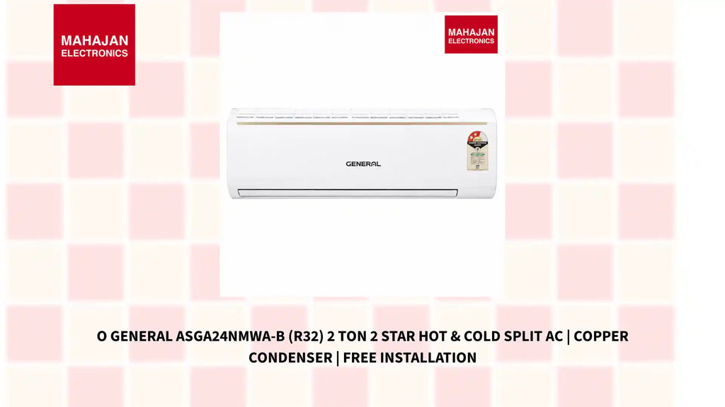 O General ASGA24NMWA-B (R32) 2 Ton 2 Star Hot & Cold Split AC | Copper Condenser | Free Installation by@Outfy