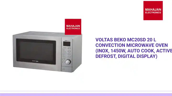 Voltas Beko MC20SD 20 L Convection Microwave Oven (Inox, 1450W, Auto Cook, Active Defrost, Digital Display) by@Outfy