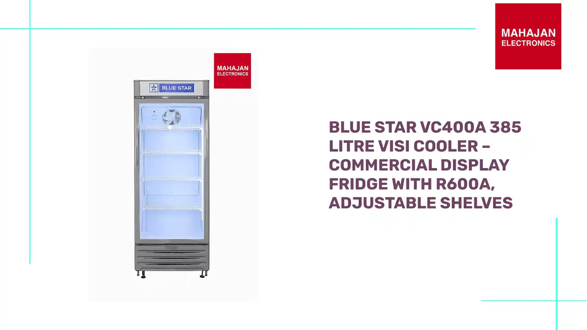 Blue Star VC400A 385 Litre Visi Cooler &ndash; Commercial Display Fridge with R600A, Adjustable Shelves by@Outfy