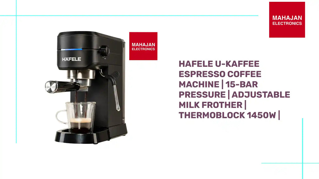 Hafele U-Kaffee Espresso Coffee Machine | 15-Bar Pressure | Adjustable Milk Frother | Thermoblock 1450W | by@Outfy