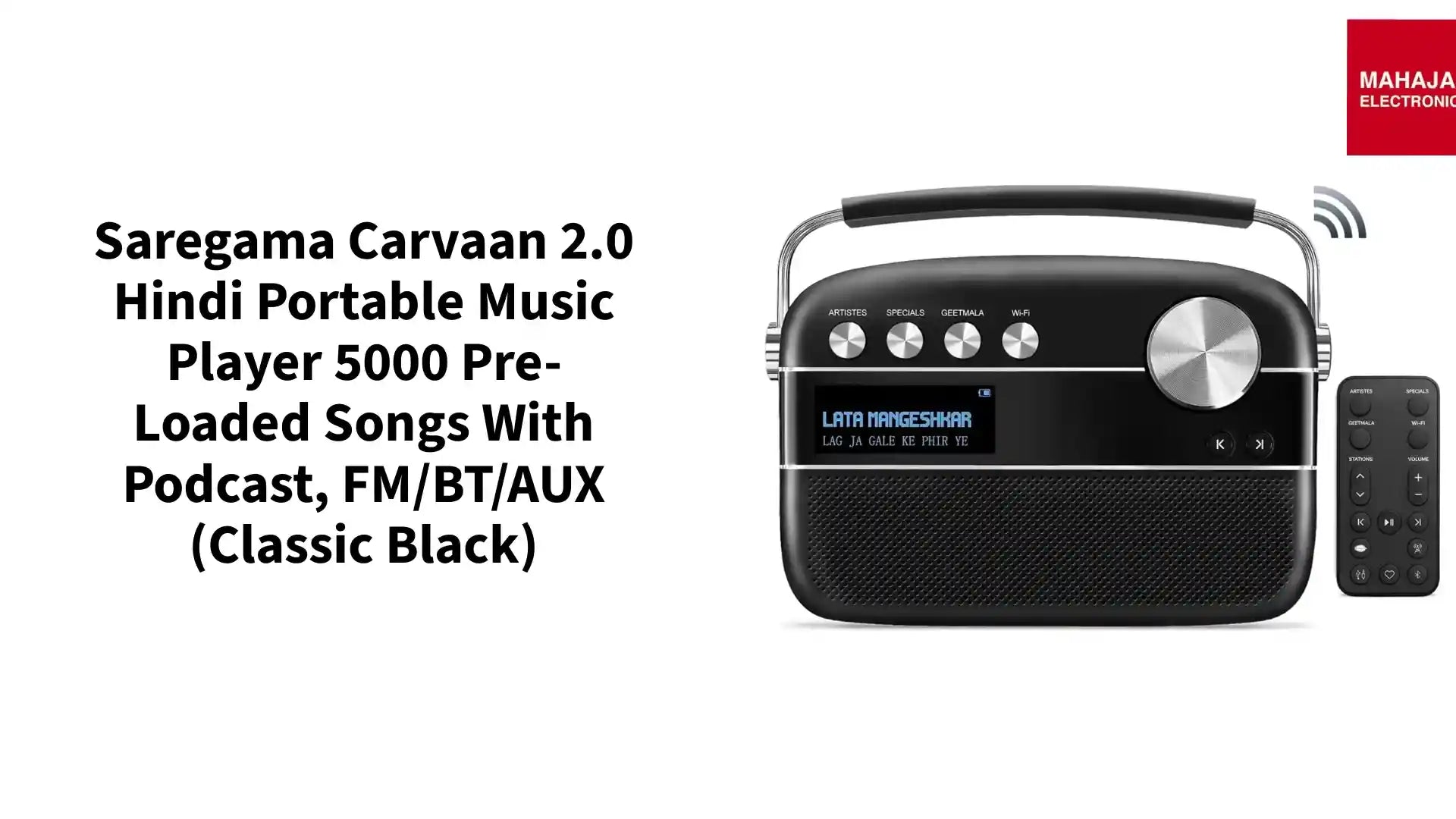 Saregama Carvaan 2.0 Hindi Portable Music Player 5000 Pre-Loaded Songs with Podcast, FM/BT/AUX (Classic Black) by@Outfy