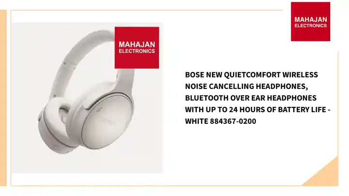 Bose New QuietComfort Wireless Noise Cancelling Headphones, Bluetooth Over Ear Headphones with Up to 24 Hours of Battery Life - White 884367-0200 by@Outfy