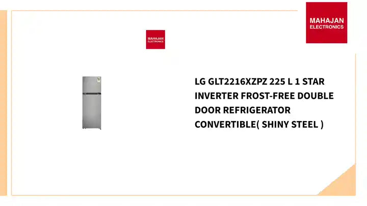 LG GLT2216XZPZ 225 L 1 Star Inverter Frost-Free Double Door Refrigerator Convertible( Shiny Steel ) by@Outfy