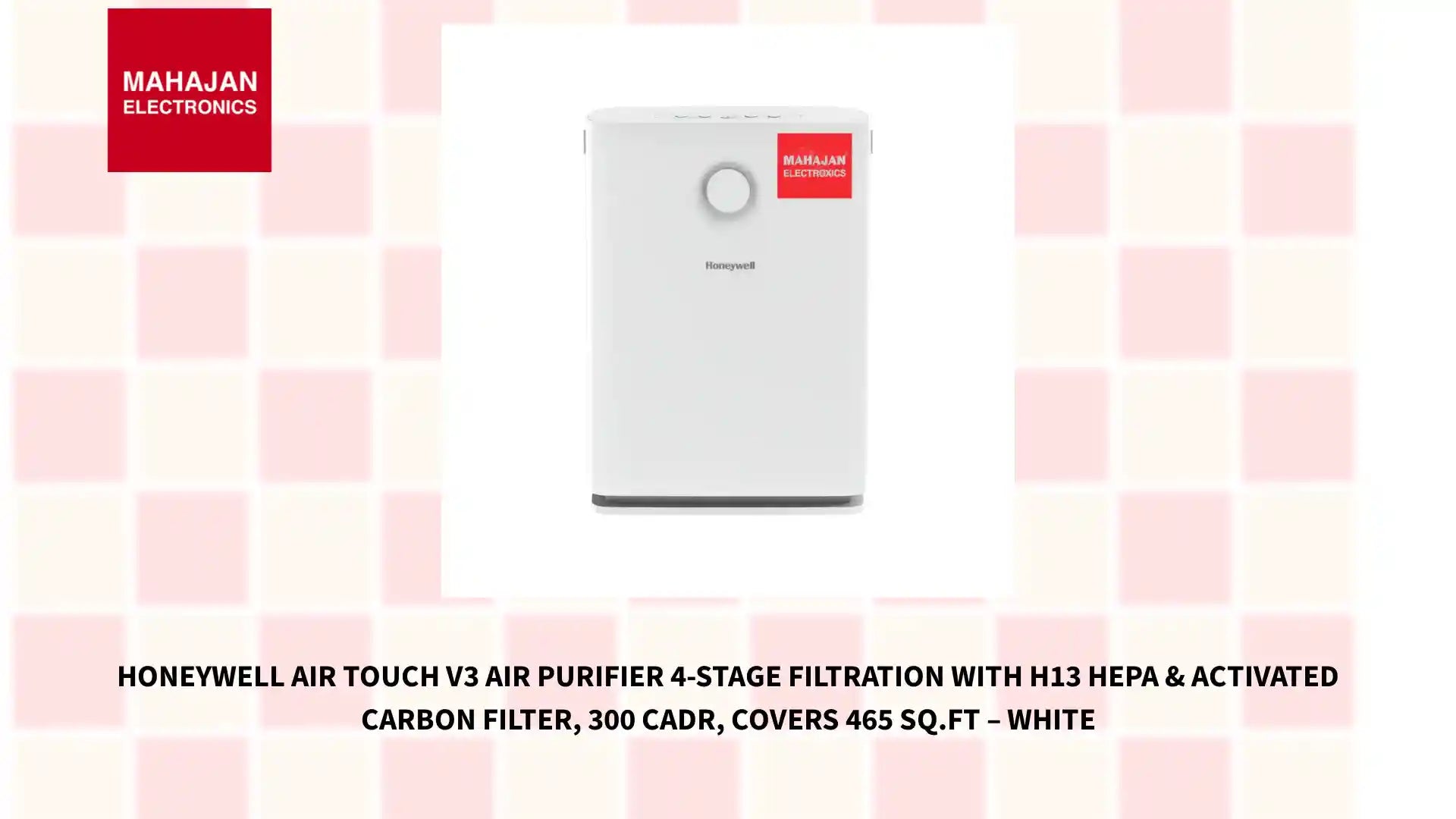 Honeywell Air Touch V3 Air Purifier 4-Stage Filtration with H13 HEPA &amp; Activated Carbon Filter, 300 CADR, Covers 465 sq.ft &ndash; White by@Outfy