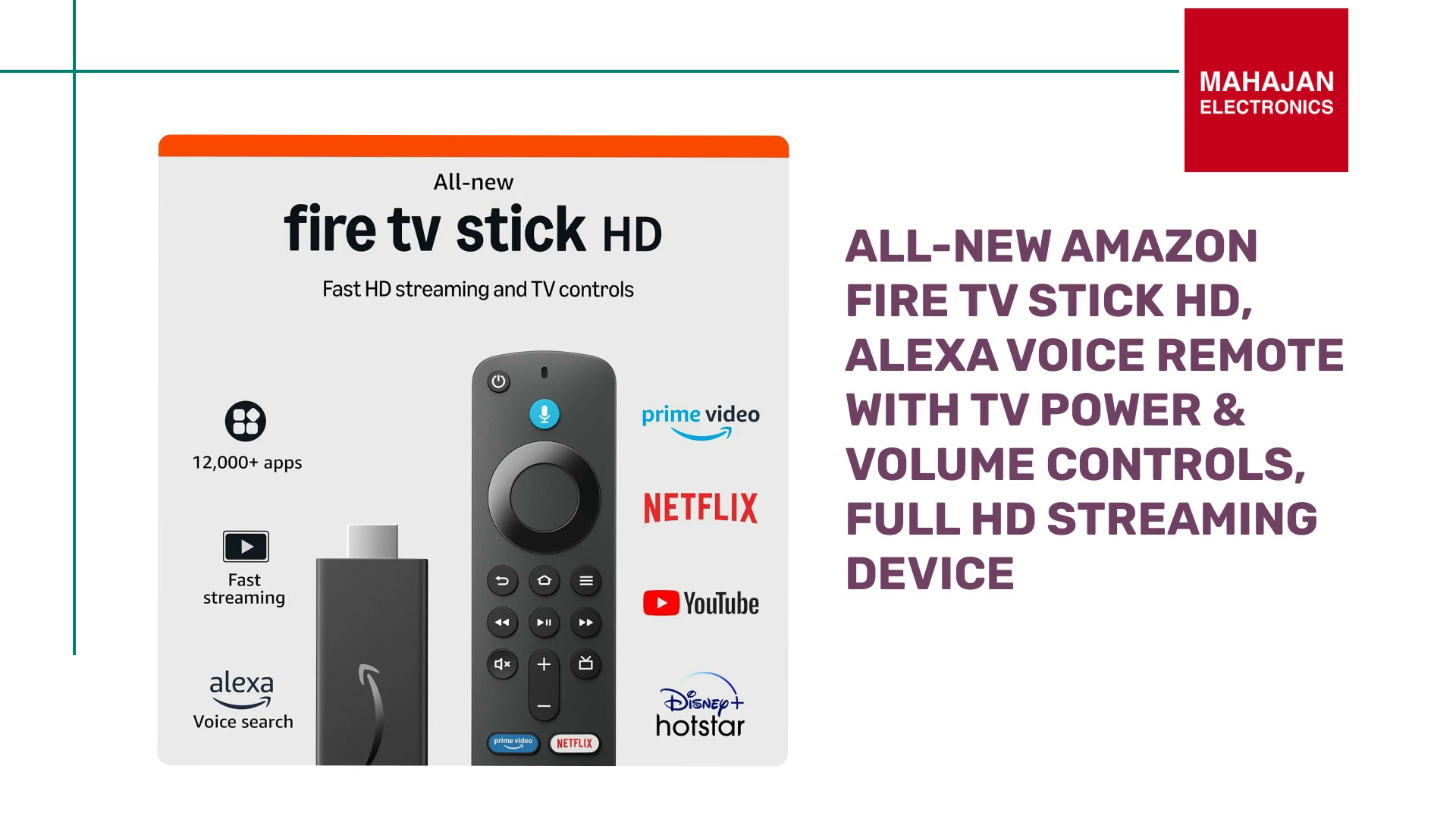 All-new Amazon Fire TV Stick HD, Alexa Voice Remote with TV power &amp; volume controls, full HD streaming device by@Outfy