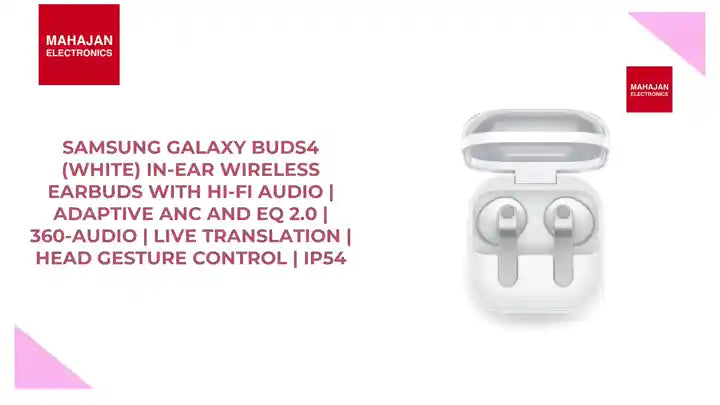 Samsung Galaxy Buds4 (White) in-Ear Wireless Earbuds with Hi-Fi Audio | Adaptive ANC and EQ 2.0 | 360-Audio | Live Translation | Head Gesture Control | IP54 by@Outfy