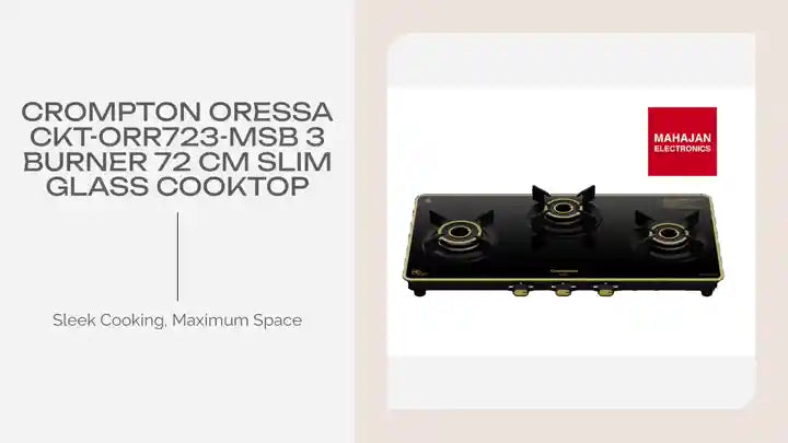 Crompton Oressa CKT-ORR723-MSB 3 Burner 72 cm Slim Glass Cooktop by@Outfy