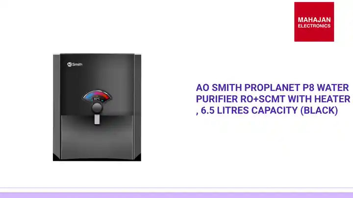 AO Smith ProPlanet P8 Water Purifier RO+SCMT with Heater , 6.5 Litres Capacity (Black) by@Outfy
