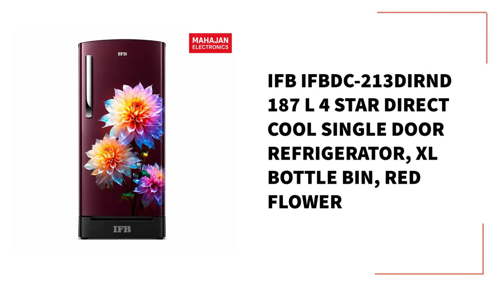 IFB IFBDC-213DIRND 187 L 4 Star Direct Cool Single Door Refrigerator, XL Bottle Bin, Red Flower by@Outfy