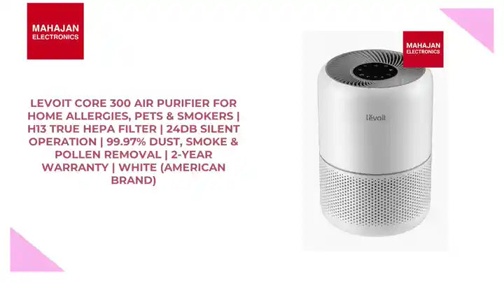 LEVOIT Core 300 Air Purifier for Home Allergies, Pets &amp; Smokers | H13 True HEPA Filter | 24dB Silent Operation | 99.97% Dust, Smoke &amp; Pollen Removal | 2-Year Warranty | White (American Brand) by@Outfy