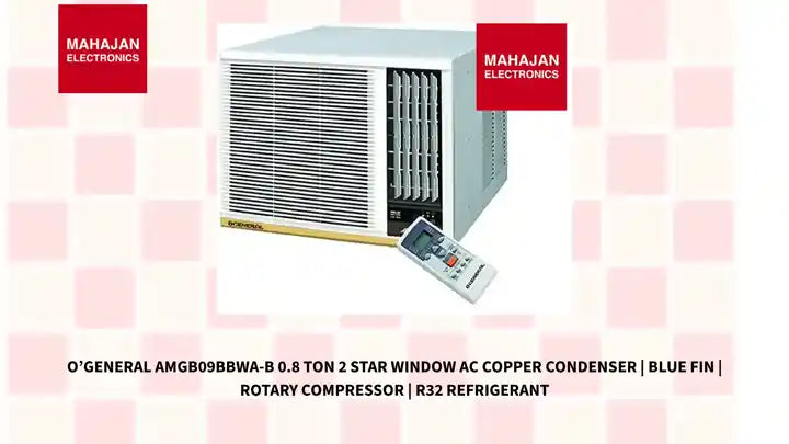 O&rsquo;General AMGB09BBWA-B 0.8 Ton 2 Star Window AC Copper Condenser | Blue Fin | Rotary Compressor | R32 Refrigerant by@Outfy