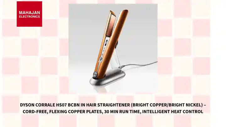 Dyson Corrale HS07 BCBN IN Hair Straightener (Bright Copper/Bright Nickel) &ndash; Cord-Free, Flexing Copper Plates, 30 Min Run Time, Intelligent Heat Control by@Outfy