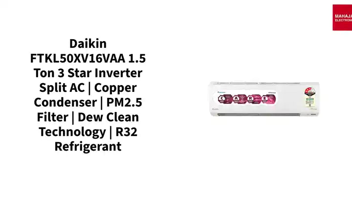 Daikin FTKL50XV16VAA 1.5 Ton 3 Star Inverter Split AC | Copper Condenser | PM2.5 Filter | Dew Clean Technology | R32 Refrigerant by@Outfy