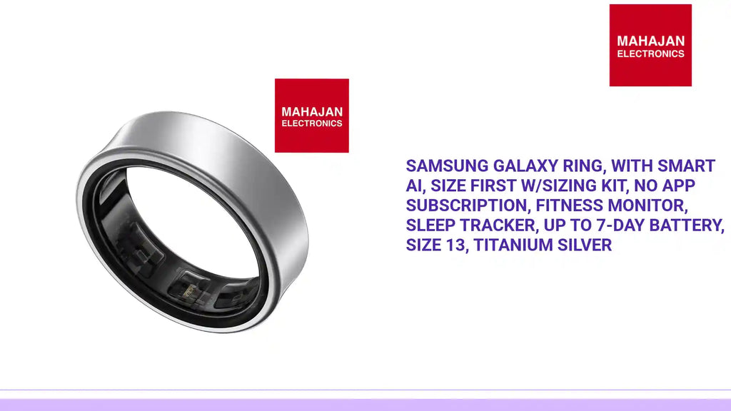 Samsung Galaxy Ring, with Smart AI, Size First W/Sizing Kit, No App Subscription, Fitness Monitor, Sleep Tracker, Up to 7-Day Battery, Size 13, Titanium Silver by@Outfy