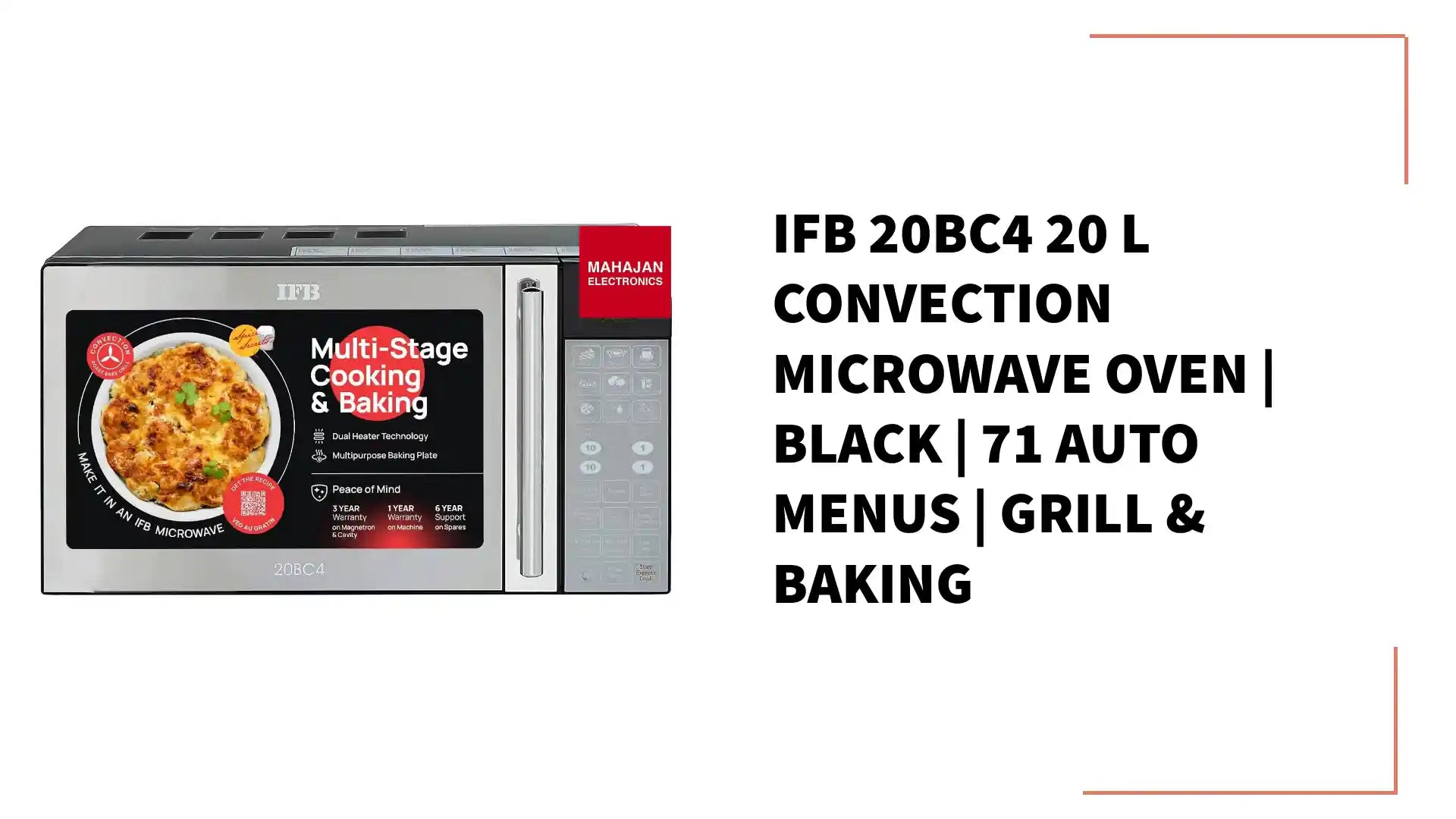 IFB 20BC4 20 L Convection Microwave Oven | Black | 71 Auto Menus | Grill &amp; Baking by@Outfy