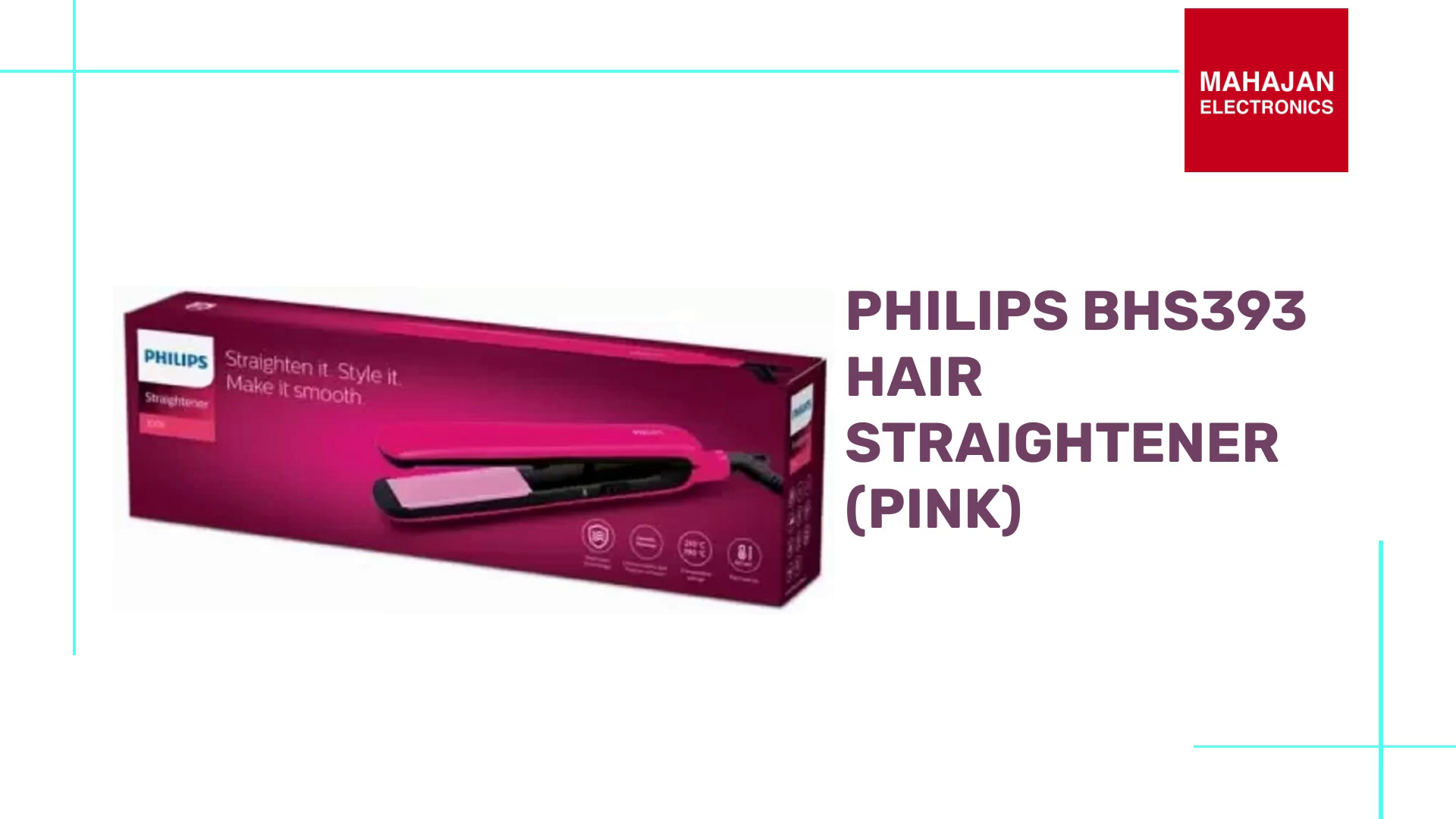 PHILIPS BHS393 Hair Straightener (Pink) by@Outfy