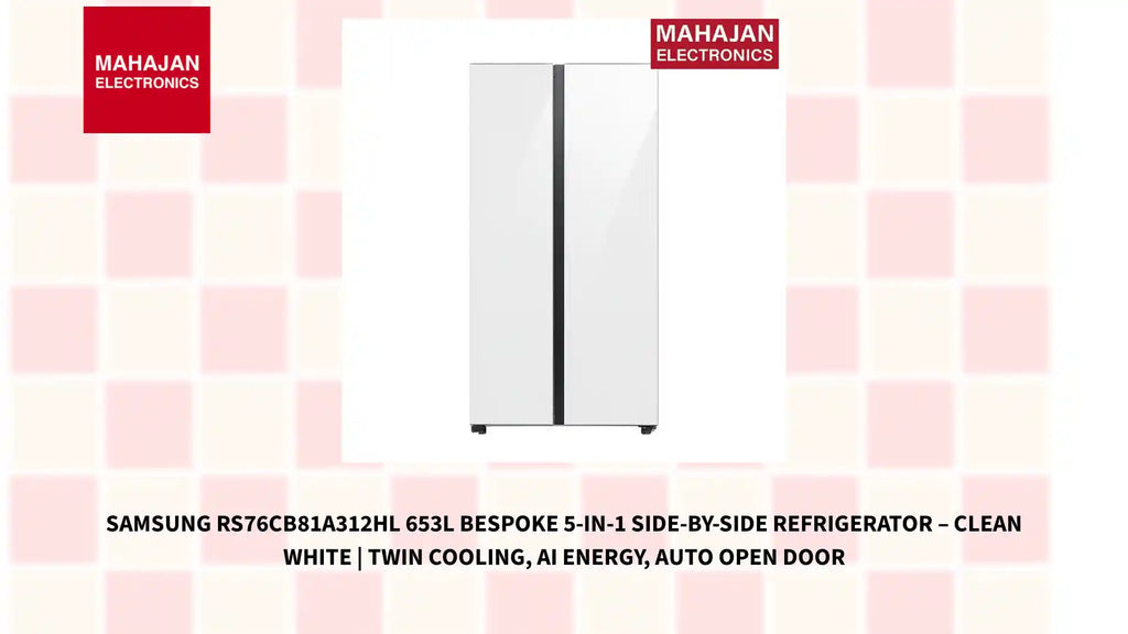 Samsung RS76CB81A312HL 653L BESPOKE 5-in-1 Side-by-Side Refrigerator &ndash; Clean White | Twin Cooling, AI Energy, Auto Open Door by@Outfy