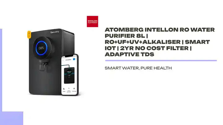Atomberg Intellon RO Water Purifier 8L | RO+UF+UV+Alkaliser | Smart IoT | 2Yr No Cost Filter | Adaptive TDS by@Outfy