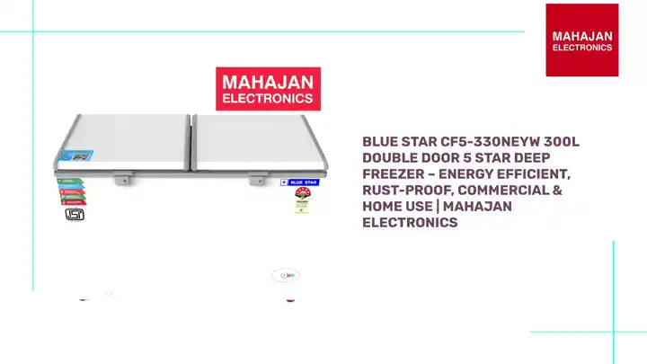 Blue Star CF5-330NEYW 300L Double Door 5 Star Deep Freezer &ndash; Energy Efficient, Rust-Proof, Commercial &amp; Home Use | Mahajan Electronics by@Outfy