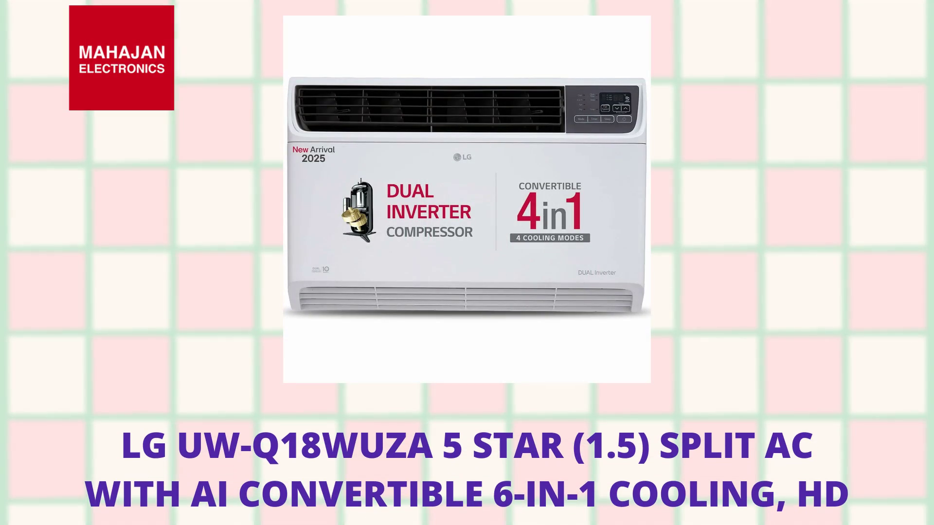 LG UW-Q18WUZA 5 Star (1.5) Split AC with AI Convertible 6-in-1 Cooling, HD Filter with Anti Virus Protection, Diet Mode+, 2025 Model by@Outfy