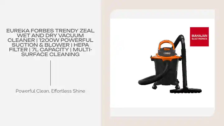 Eureka Forbes Trendy Zeal Wet and Dry Vacuum Cleaner | 1200W Powerful Suction &amp; Blower | HEPA Filter | 7L Capacity | Multi-Surface Cleaning by@Outfy