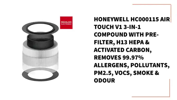 Honeywell HC000115 Air Touch V1 3-in-1 Compound with Pre-Filter, H13 HEPA &amp; Activated Carbon, Removes 99.97% Allergens, Pollutants, PM2.5, VOCs, Smoke &amp; Odour by@Outfy