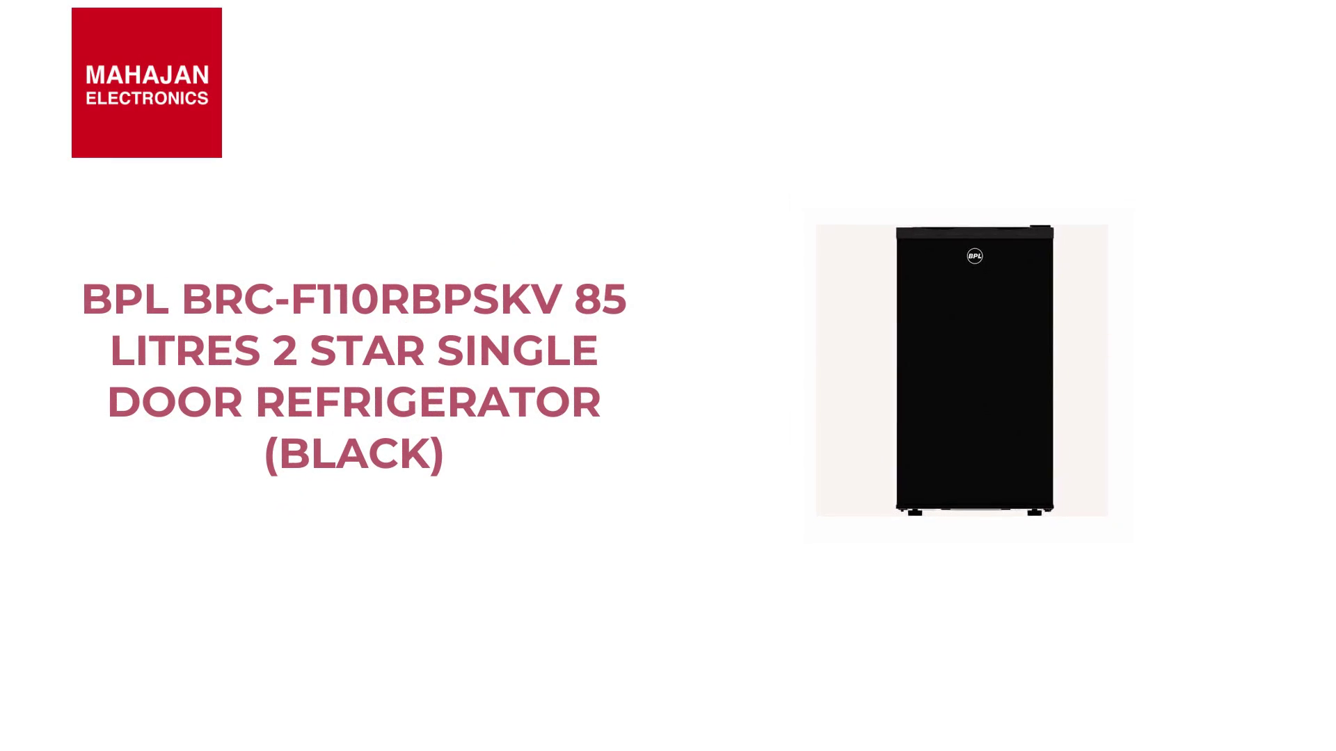 BPL BRC-F110RBPSKV 85 Litres 2 Star Single Door Refrigerator (Black) by@Outfy