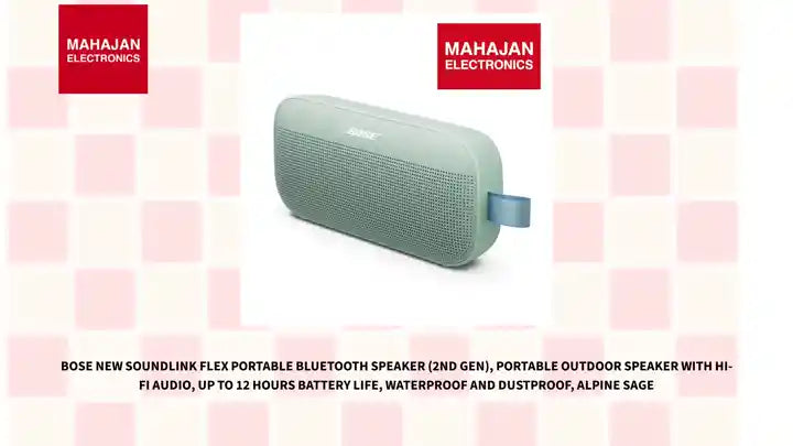 Bose New SoundLink Flex Portable Bluetooth Speaker (2nd Gen), Portable Outdoor Speaker with Hi-Fi Audio, Up to 12 Hours Battery Life, Waterproof and Dustproof, Alpine Sage by@Outfy