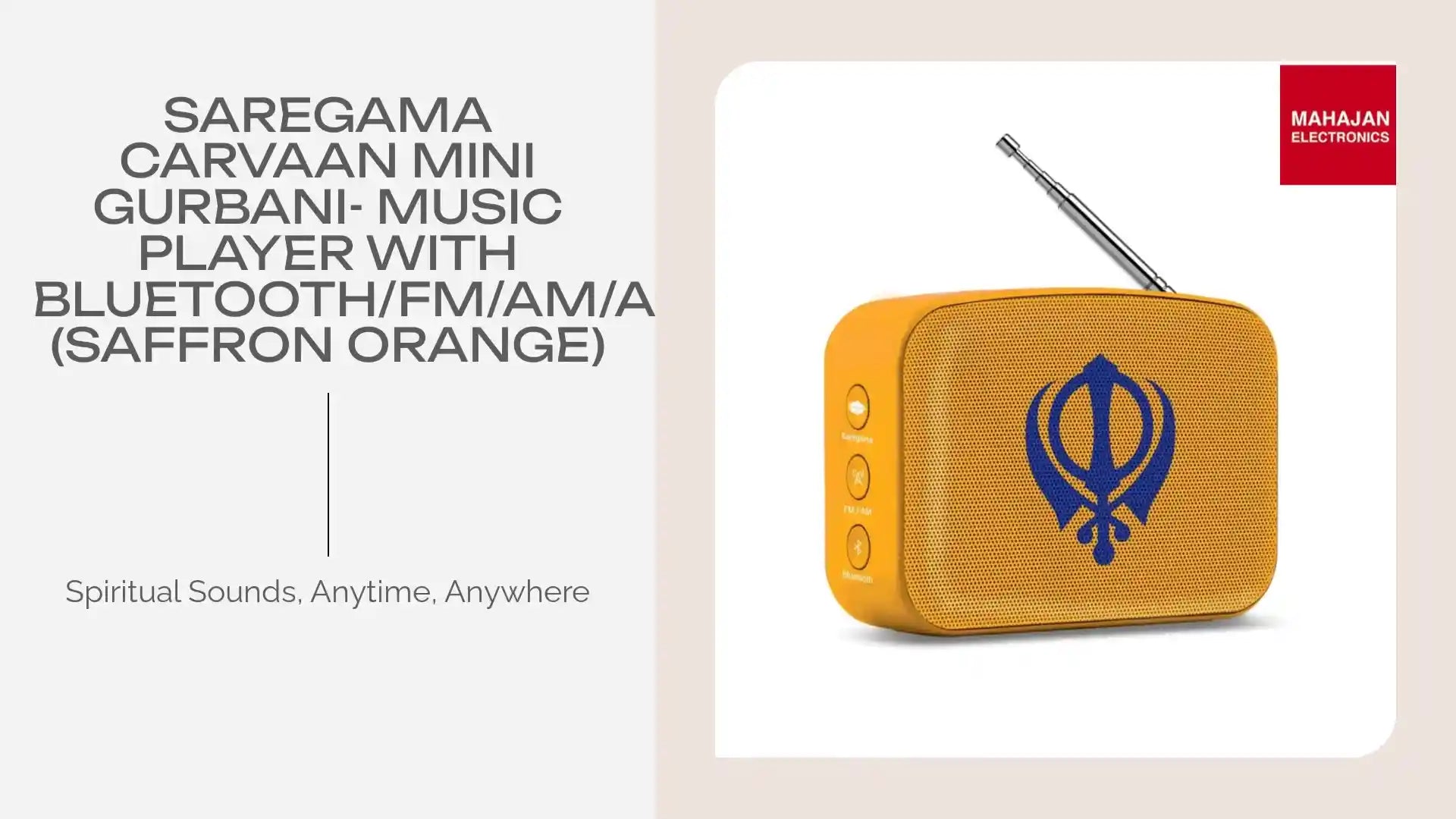 Saregama Carvaan Mini Gurbani- Music Player with Bluetooth/FM/AM/AUX (Saffron Orange) by@Outfy