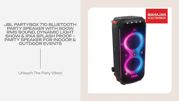 JBL PartyBox 710 Bluetooth Party Speaker with 800W RMS Sound, Dynamic Light Show &amp; IPX4 Splash Proof &ndash; Party Speaker for Indoor &amp; Outdoor Events by@Outfy