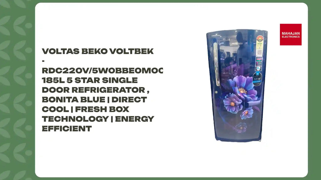 Voltas Beko VOLTBEK - RDC220V/5W0BBE0M000UGD 185L 5 Star Single Door Refrigerator , Bonita Blue | Direct Cool | Fresh Box Technology | Energy Efficient by@Outfy