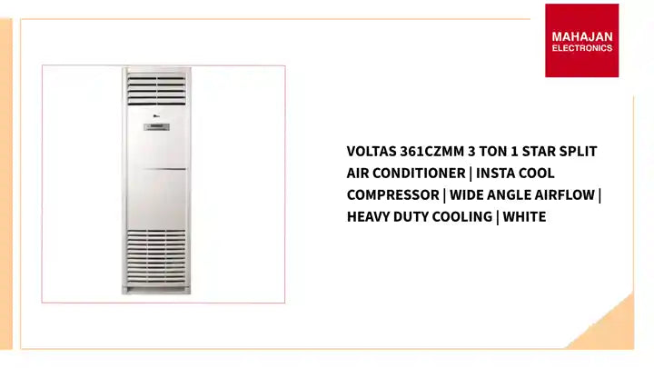 Voltas 361CZMM 3 Ton 1 Star Split Air Conditioner | Insta Cool Compressor | Wide Angle Airflow | Heavy Duty Cooling | White by@Outfy