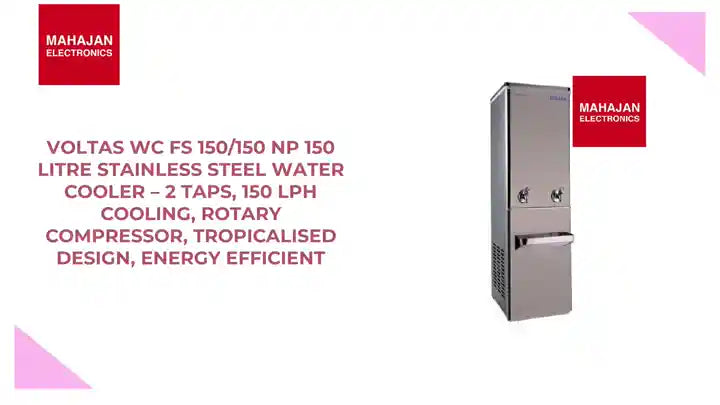 Voltas WC FS 150/150 NP 150 Litre Stainless Steel Water Cooler &ndash; 2 Taps, 150 LPH Cooling, Rotary Compressor, Tropicalised Design, Energy Efficient by@Outfy