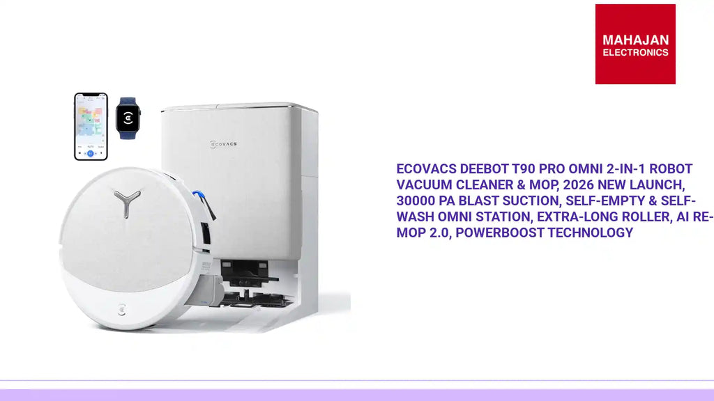 ECOVACS Deebot T90 Pro Omni 2-in-1 Robot Vacuum Cleaner & Mop, 2026 New Launch, 30000 Pa Blast Suction, Self-Empty & Self-Wash Omni Station, Extra-Long Roller, AI Re-Mop 2.0, PowerBoost Technology by@Outfy