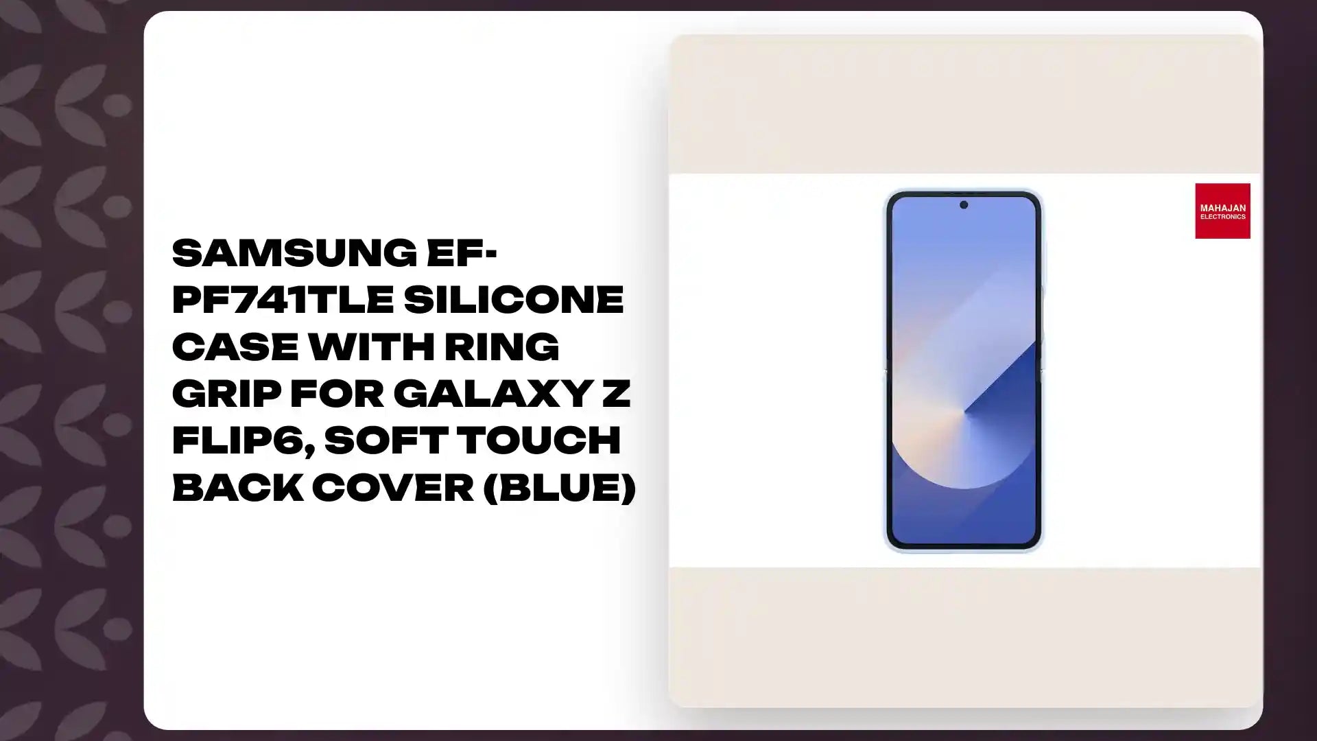 Samsung EF-PF741TLE Silicone Case with Ring Grip for Galaxy Z Flip6, Soft Touch Back Cover (Blue) by@Outfy