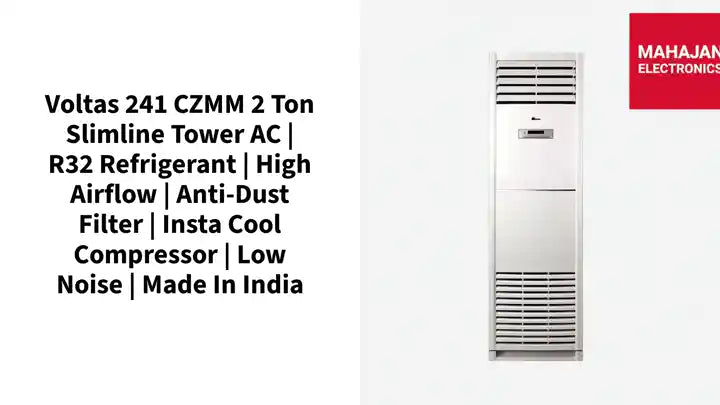 Voltas 241 CZMM 2 Ton Slimline Tower AC | R32 Refrigerant | High Airflow | Anti-Dust Filter | Insta Cool Compressor | Low Noise | Made in India by@Outfy