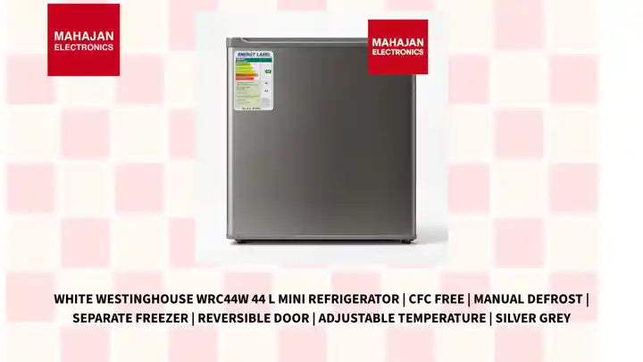 White Westinghouse WRC44W 44 L Mini Refrigerator | CFC Free | Manual Defrost | Separate Freezer | Reversible Door | Adjustable Temperature | Silver Grey by@Outfy
