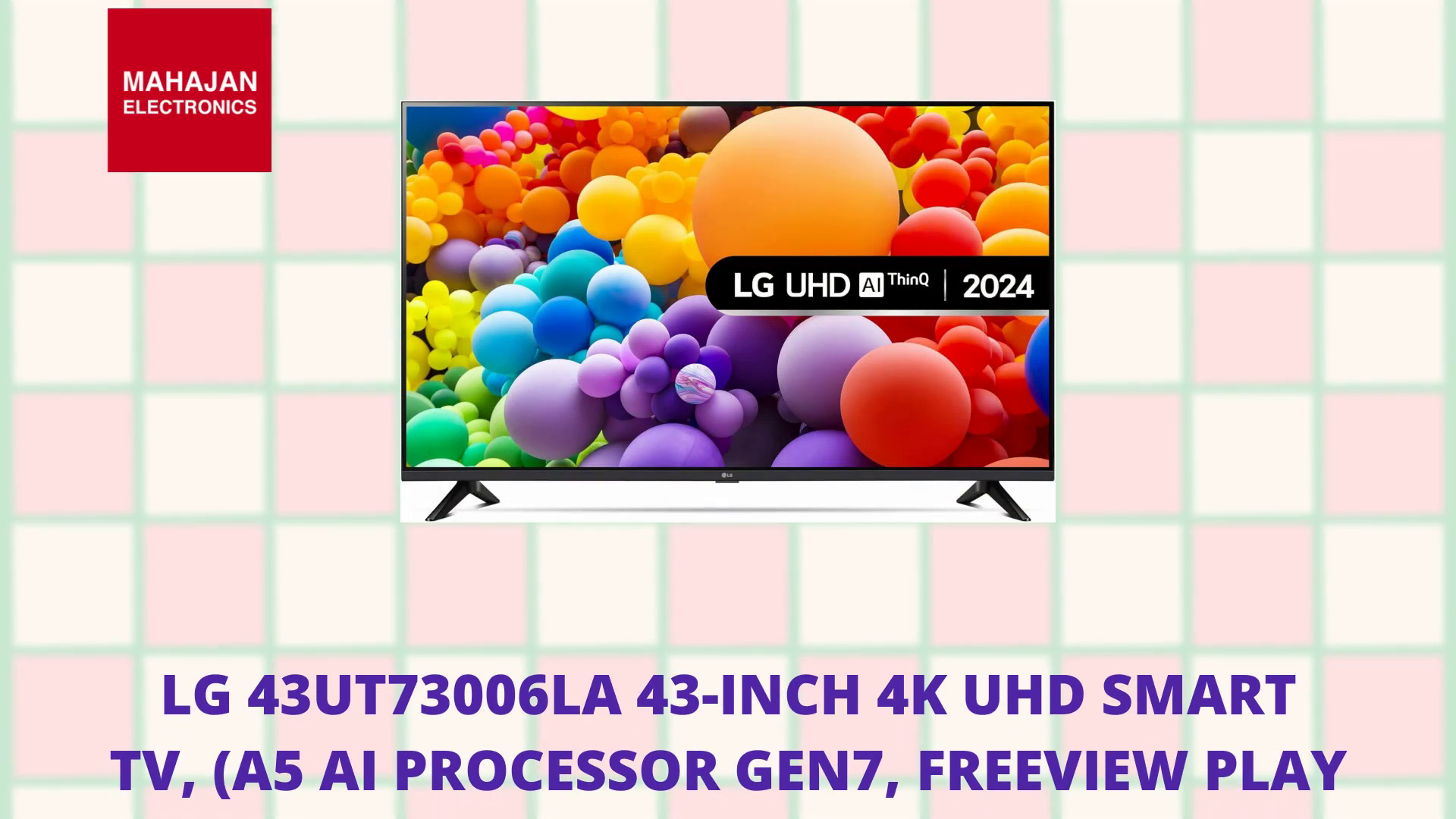 LG 43UT73006LA 43-Inch 4K UHD Smart TV, (&alpha;5 AI Processor Gen7, Freeview Play and Amazon Alexa, 60Hz), Ashed Blue by@Outfy