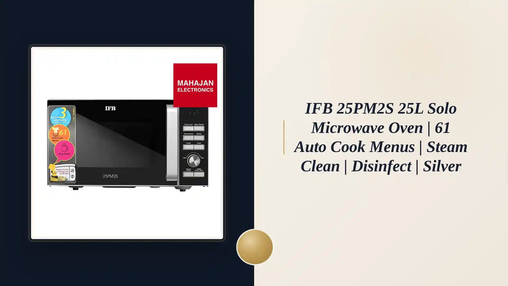 IFB 25PM2S 25L Solo Microwave Oven | 61 Auto Cook Menus | Steam Clean | Disinfect | Silver by@Outfy