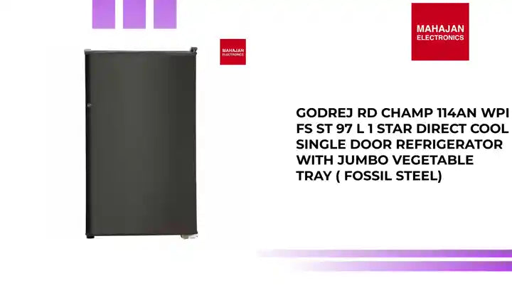 Godrej RD CHAMP 114AN WPI FS ST 97 L 1 Star Direct Cool Single Door Refrigerator With Jumbo Vegetable Tray ( Fossil Steel) by@Outfy
