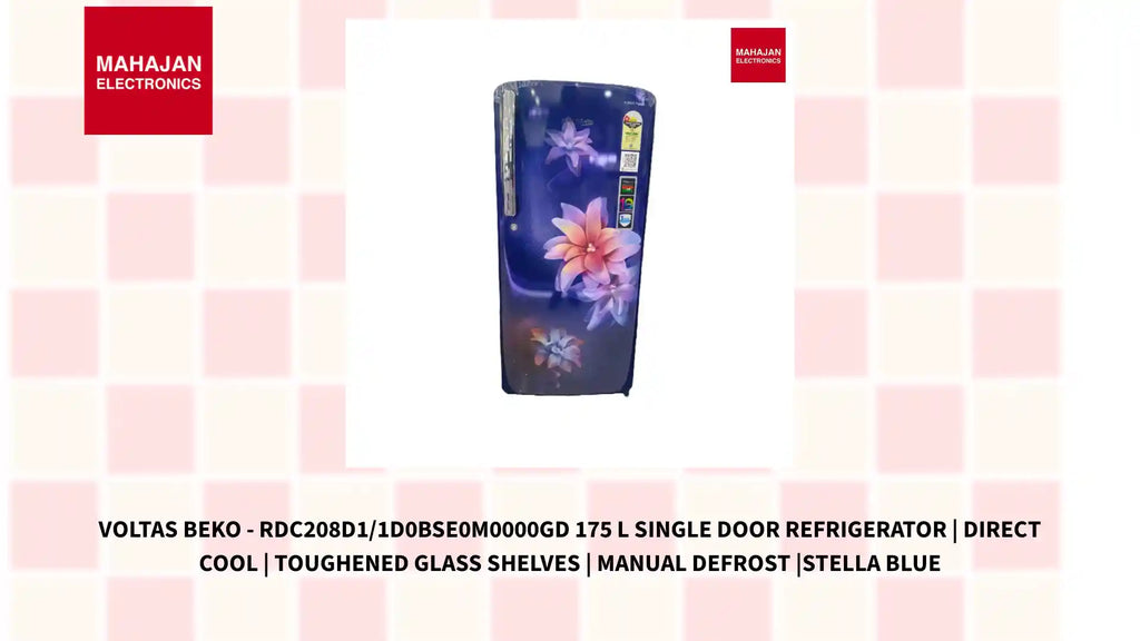 Voltas Beko - RDC208D1/1D0BSE0M0000GD 175 L Single Door Refrigerator | Direct Cool | Toughened Glass Shelves | Manual Defrost |Stella Blue by@Outfy