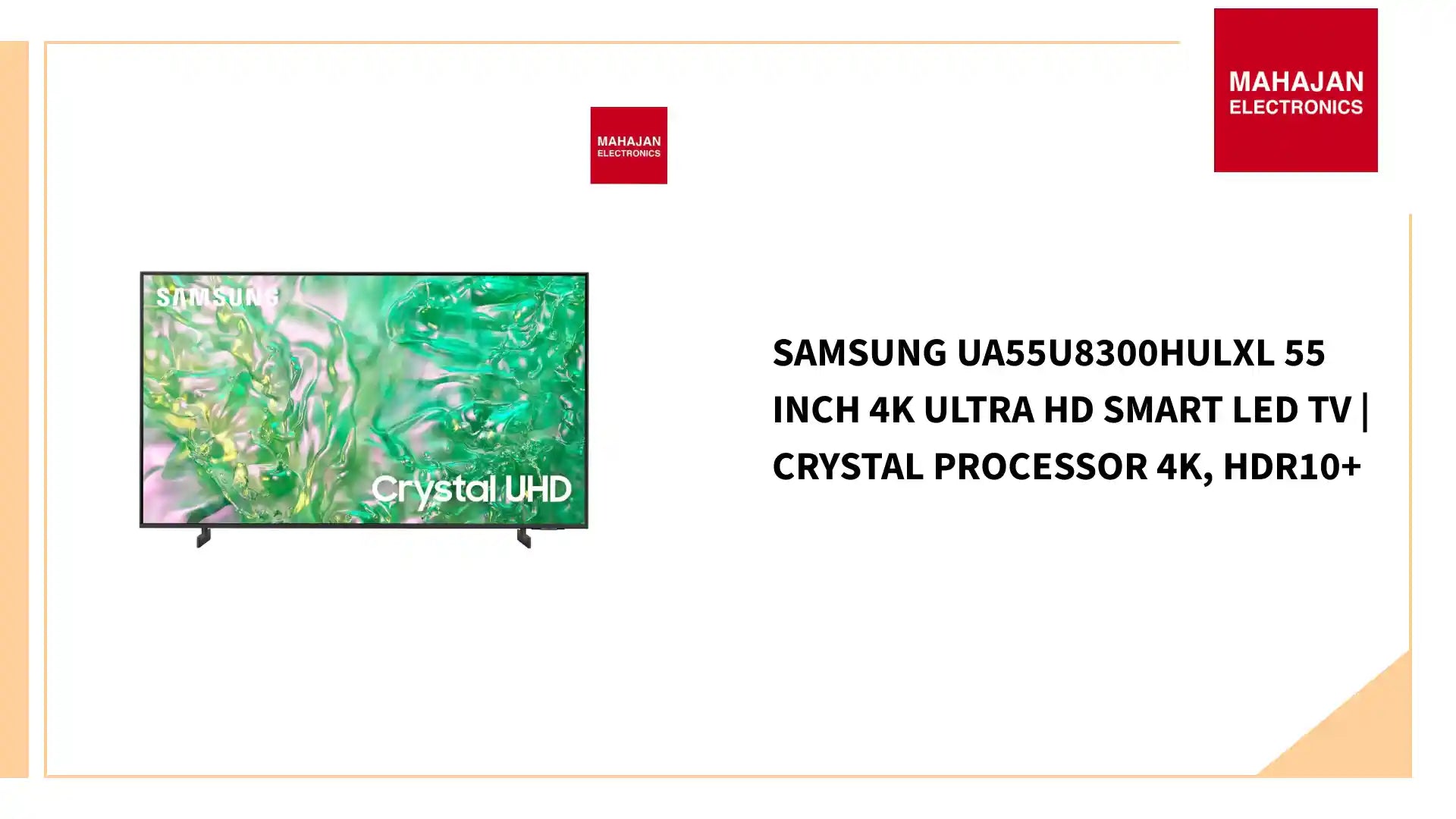 Samsung UA55U8300HULXL 55 Inch 4K Ultra HD Smart LED TV | Crystal Processor 4K, HDR10+ by@Outfy