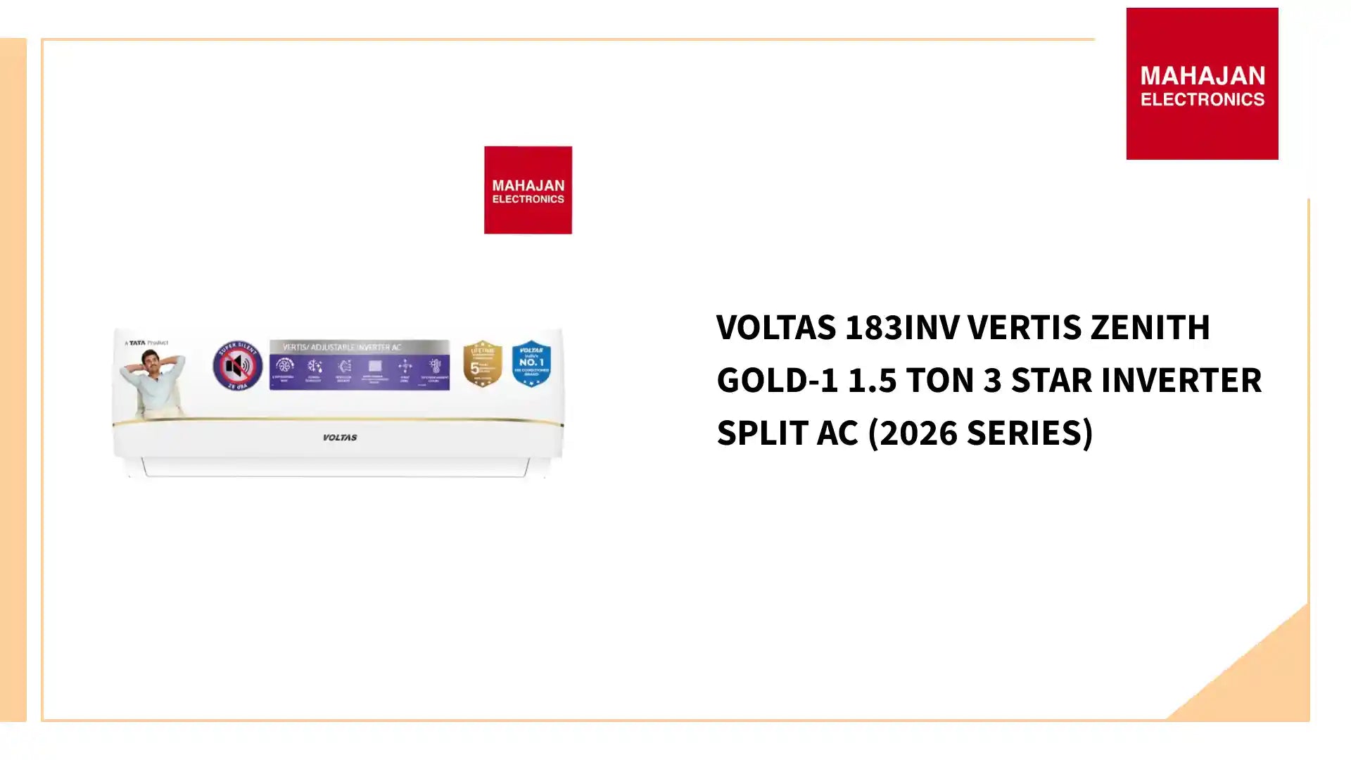 Voltas 183Inv Vertis Zenith Gold-1 1.5 Ton 3 Star Inverter Split AC (2026 Series) by@Outfy