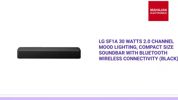 LG SF1A 30 Watts 2.0 Channel Mood Lighting, Compact Size Soundbar with Bluetooth Wireless Connectivity (Black) by@Outfy