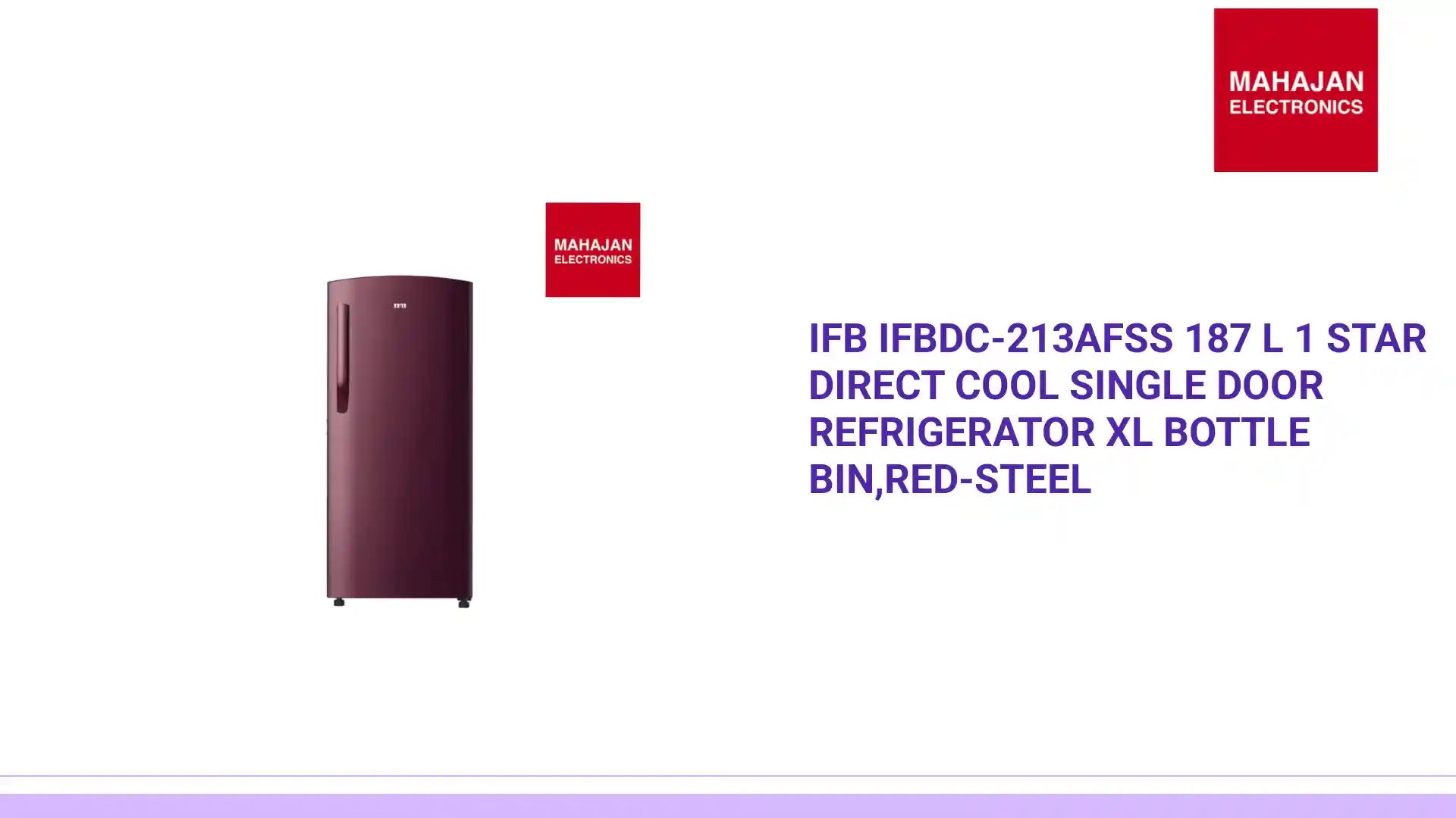 IFB IFBDC-213AFSS 187 L 1 Star Direct Cool Single Door Refrigerator XL Bottle Bin,Red-Steel by@Outfy