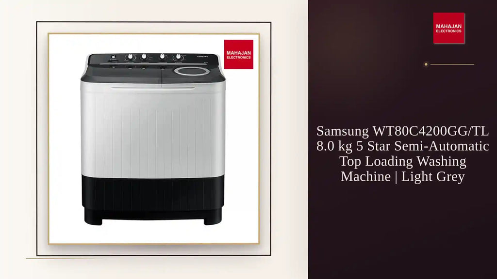 Samsung WT80C4200GG/TL 8.0 kg 5 Star Semi-Automatic Top Loading Washing Machine | Light Grey by@Outfy